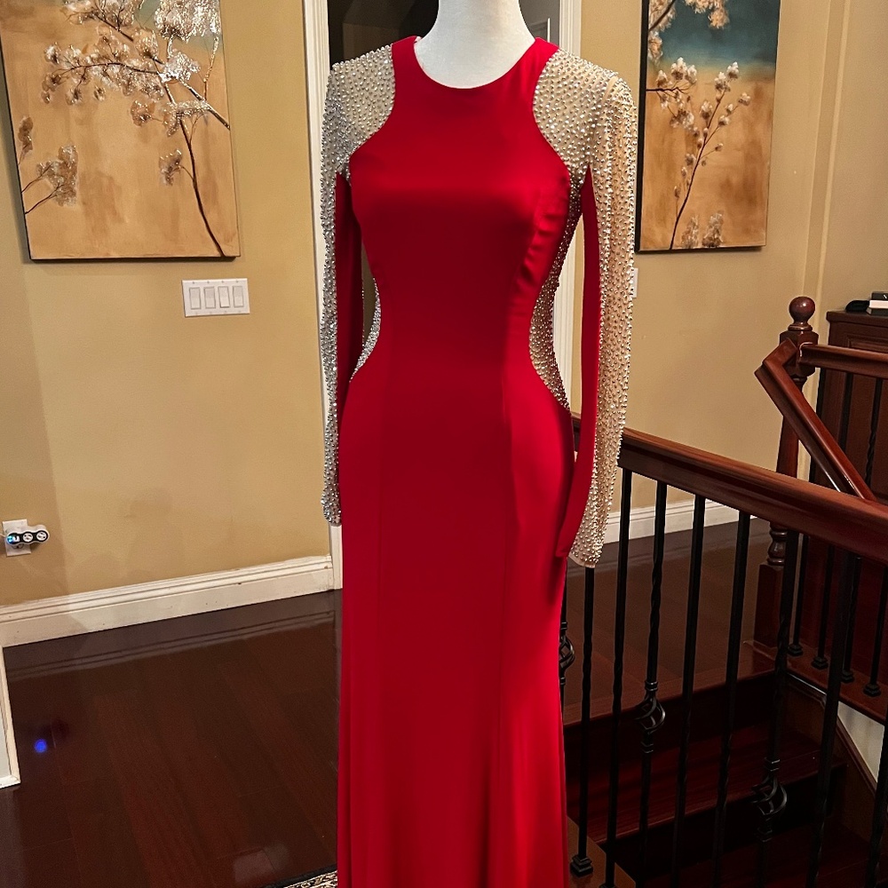 Red Rhinestone Dress